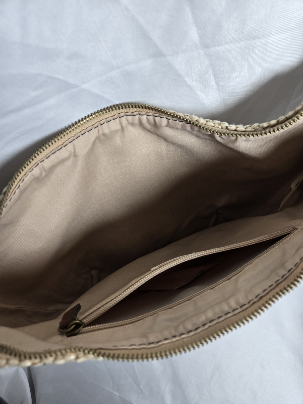 a.n.a Beige Woven Crossbody Bag with Brown Trim - Picture 3 of 6